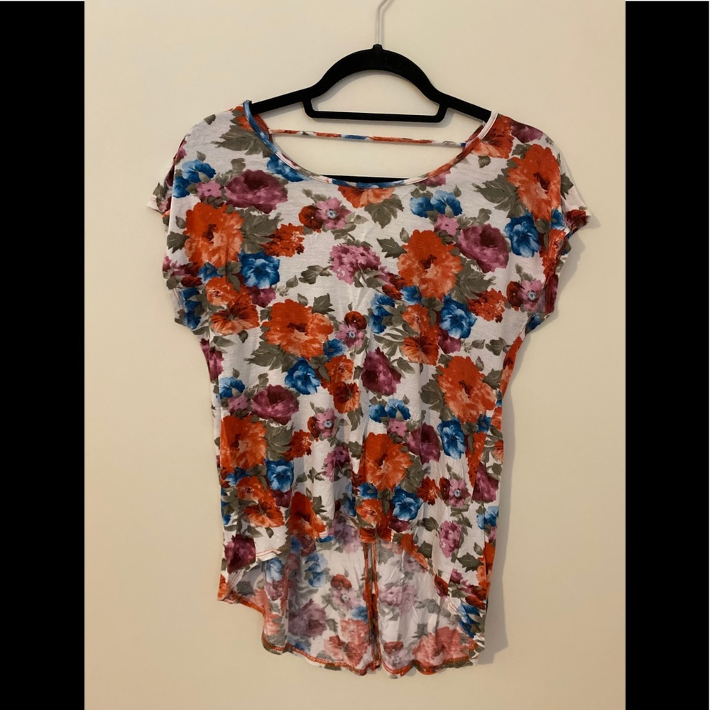 Coral print forever 21 shirt